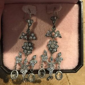 Juicy couture gemstone chandelier earrings. Silver